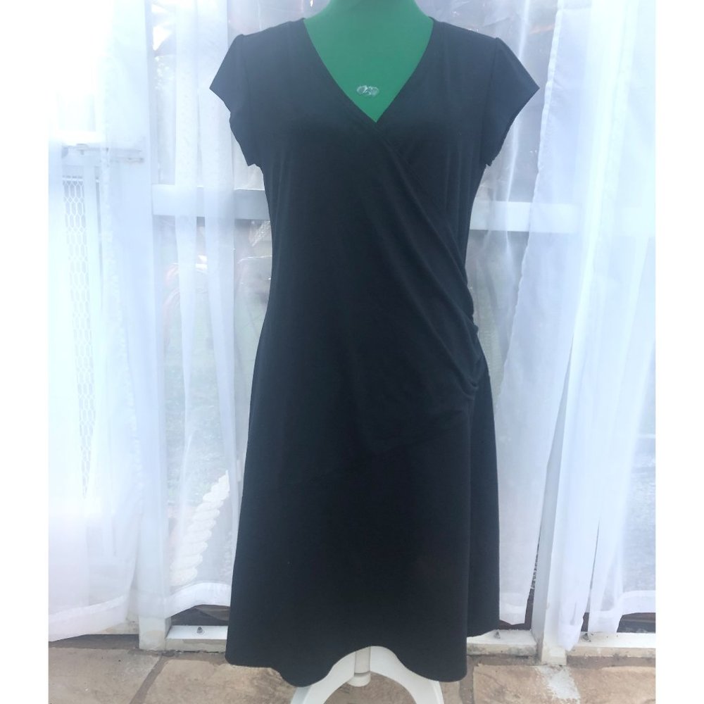 Athleta Black "Nectar" Faux Wrap Dress